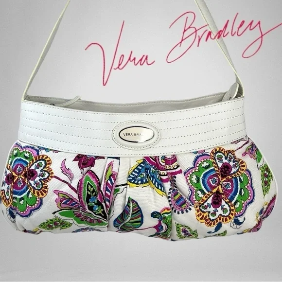 Vera Bradley Palm Beach Gardens Perfect Shoulder Bag Purse Floral Paisley - Picture 1 of 13